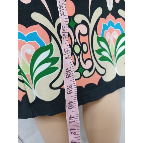 CSC Womens Black Green Dress M USA Made Vacation Travel Comfort Stretch Artsy - Picture 6 of 9